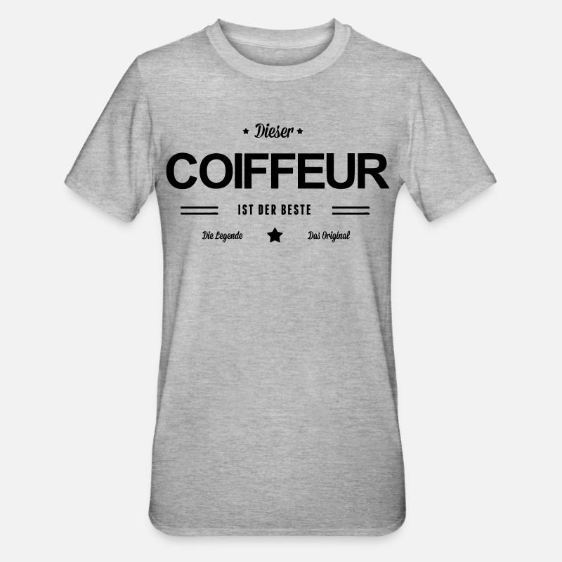 Bester Coiffeur - Unisex Polycotton T-Shirt - Grau meliert