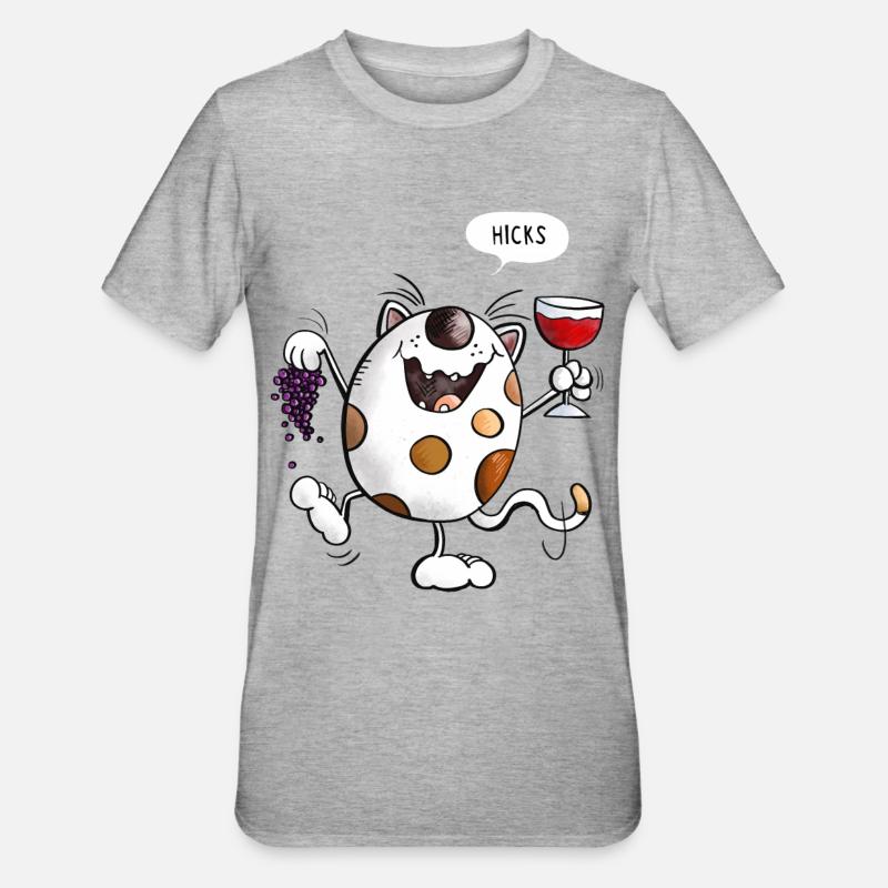 Mignon chat comique - T-shirt polycoton Unisexe - gris chiné