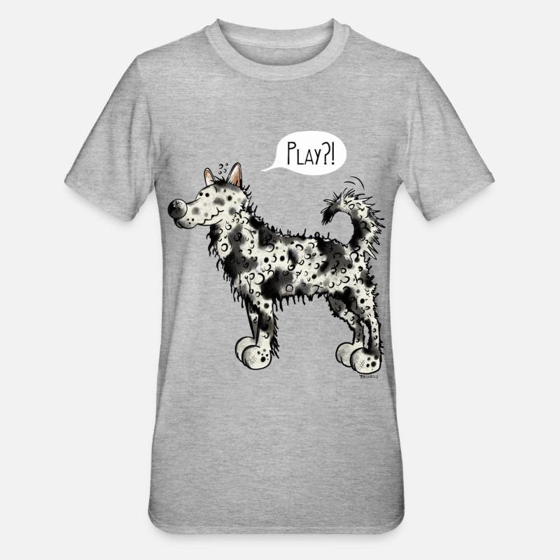 Mudi Play - Unisex Polycotton T-Shirt - Grau meliert