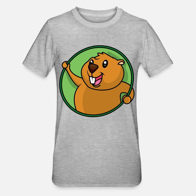 Biber - Unisex Polycotton T-Shirt - Grau meliert