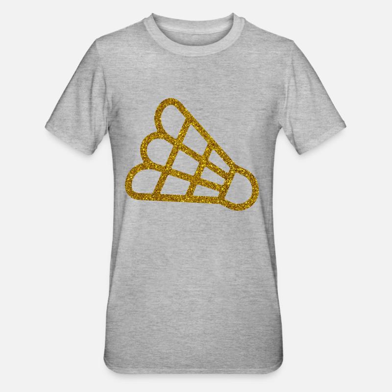 Gold Badminton - Unisex Polycotton T-Shirt - Grau meliert