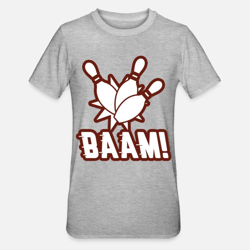 Grève de bowling - T-shirt polycoton Unisexe - gris chiné