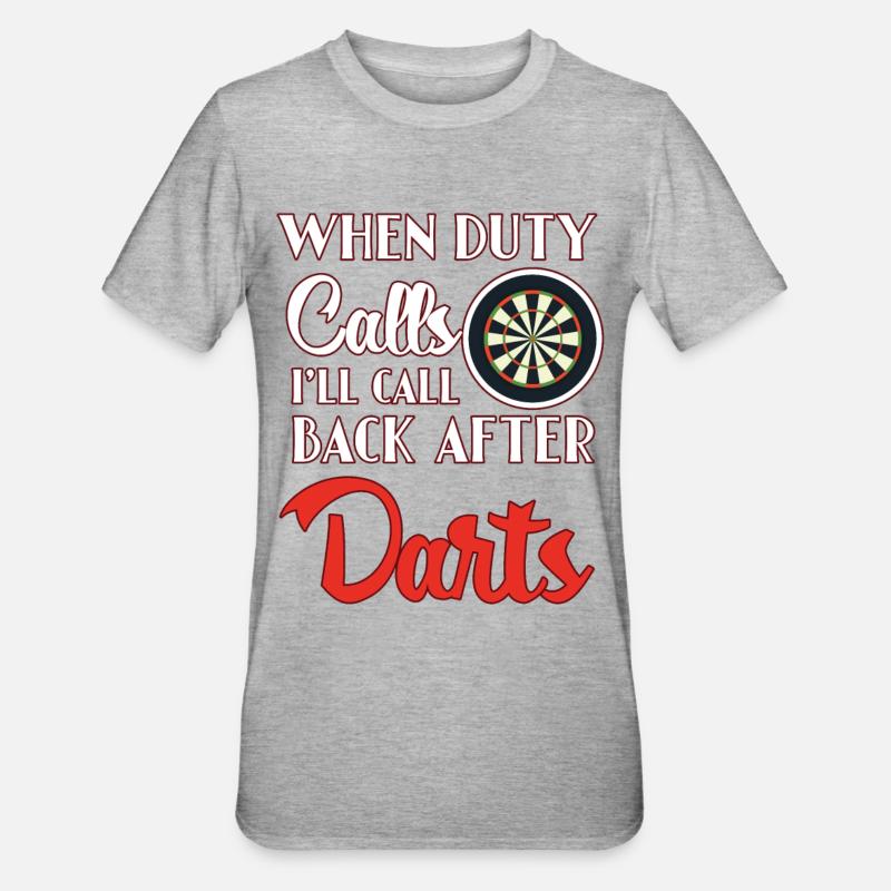 Darts Dart - Unisex Polycotton T-Shirt - Grau meliert