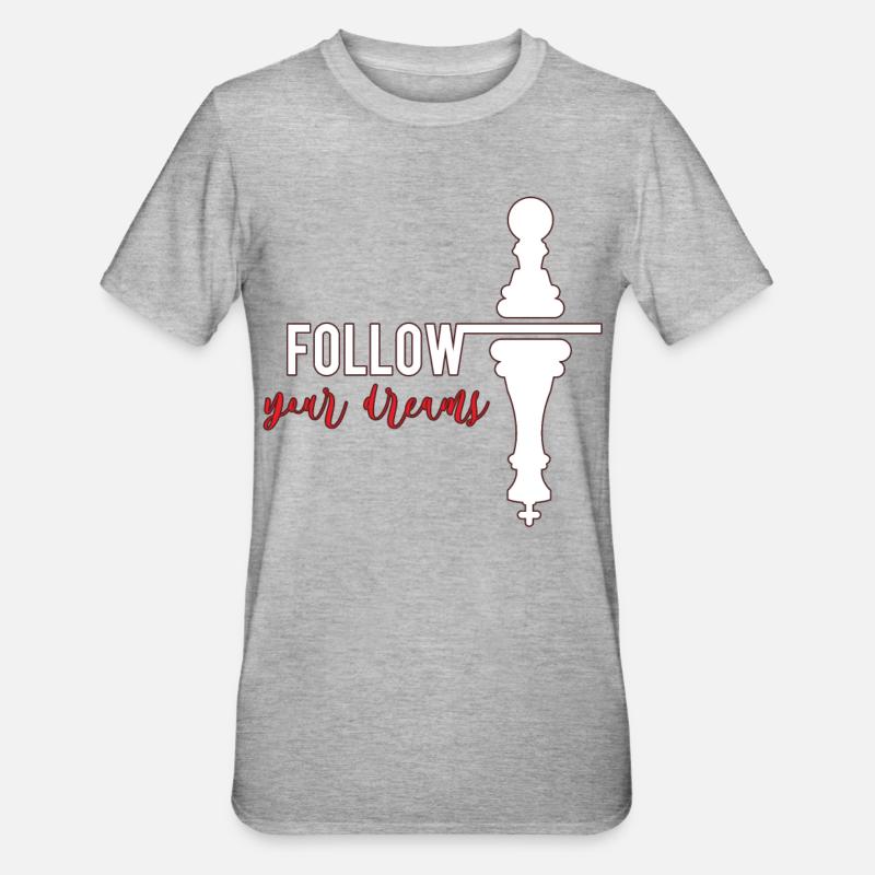 Échecs - T-shirt polycoton Unisexe - gris chiné