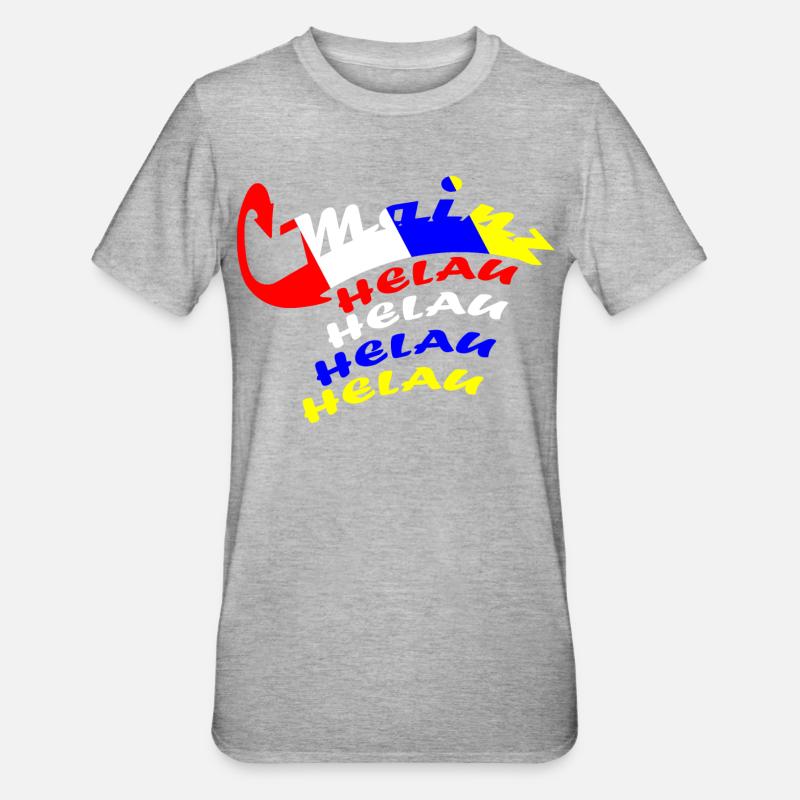 Conception du carnaval de Helau - T-shirt polycoton Unisexe - gris chiné