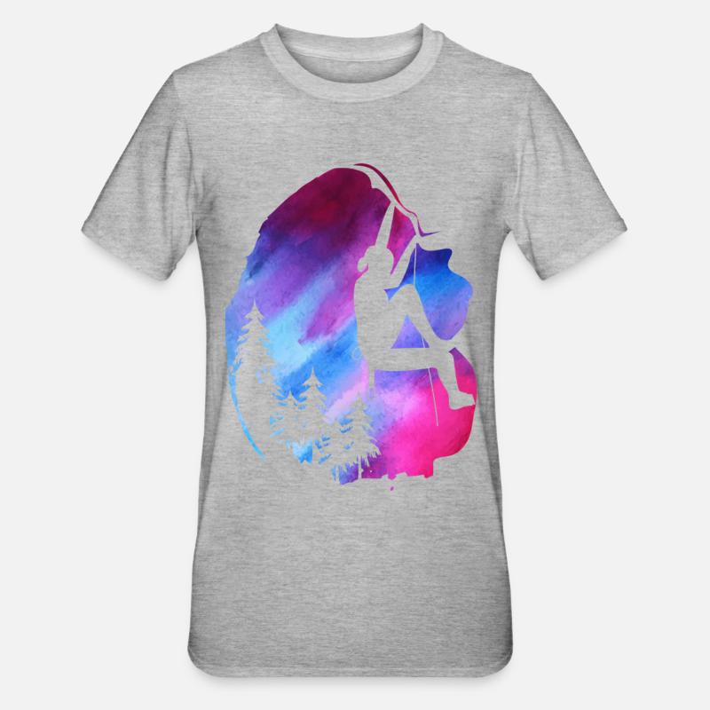 Aventure en tyrolienne grimpeuse - T-shirt polycoton Unisexe - gris chiné
