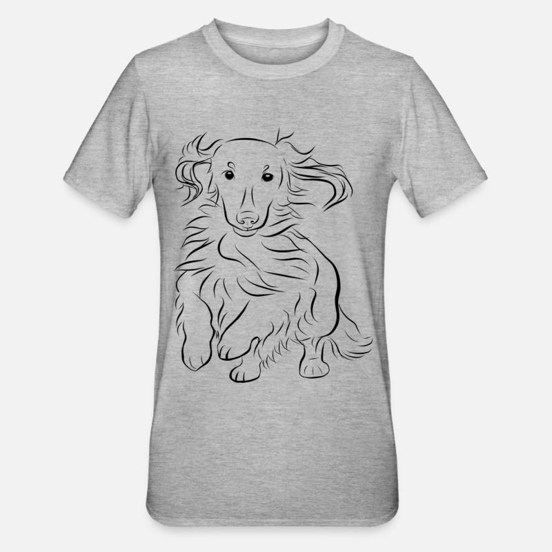 Dackel-Geschwindigkeit - Unisex Polycotton T-Shirt - Grau meliert