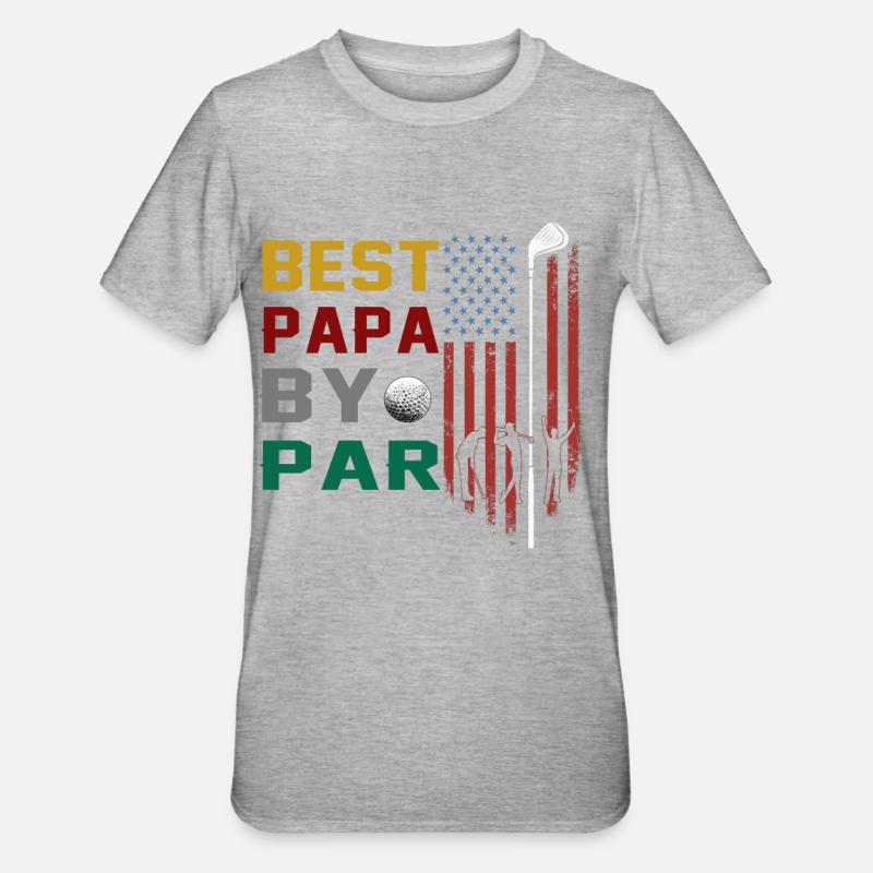 bester papa von par lustigem golf - Unisex Polycotton T-Shirt - Grau meliert
