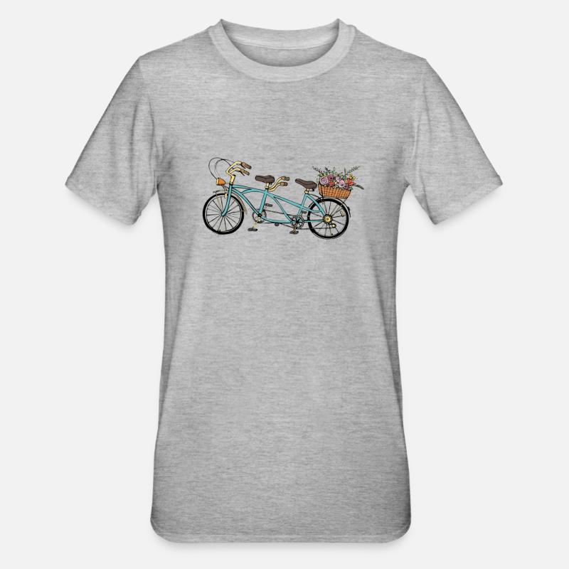 Tandem de fleurs - T-shirt polycoton Unisexe - gris chiné