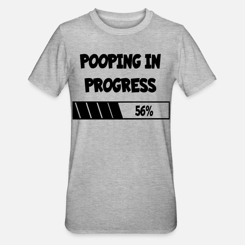 Caca en devenir, progrès * - T-shirt polycoton Unisexe - gris chiné