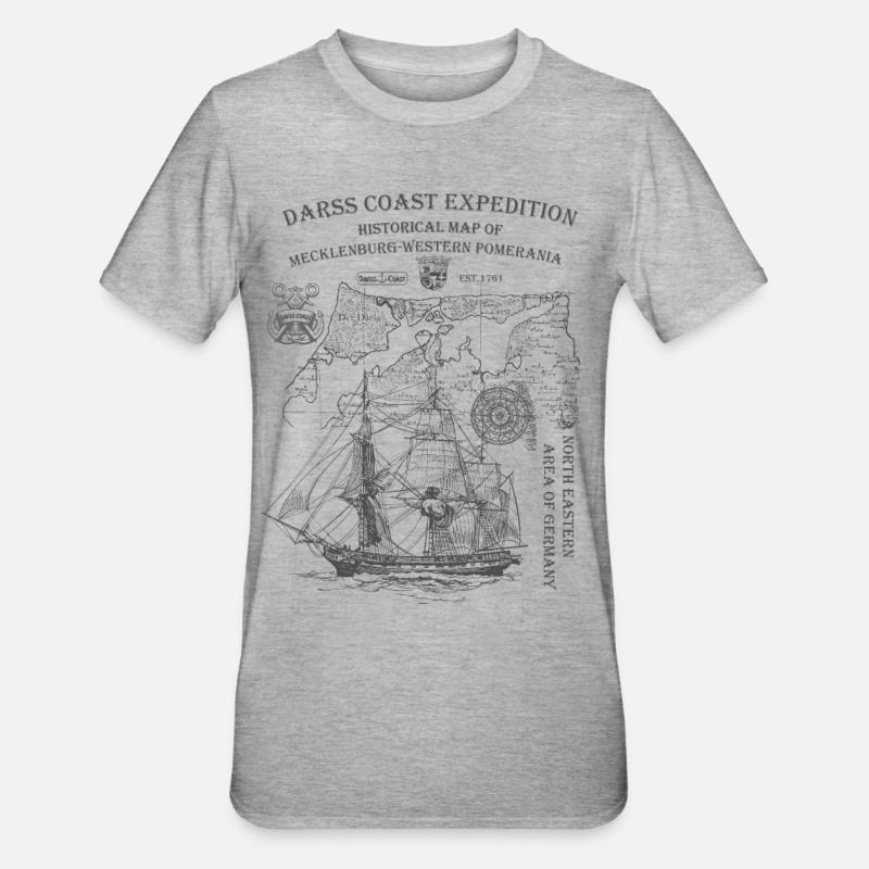 Darss Coast Expedition - historisch - Unisex Polycotton T-Shirt - Grau meliert