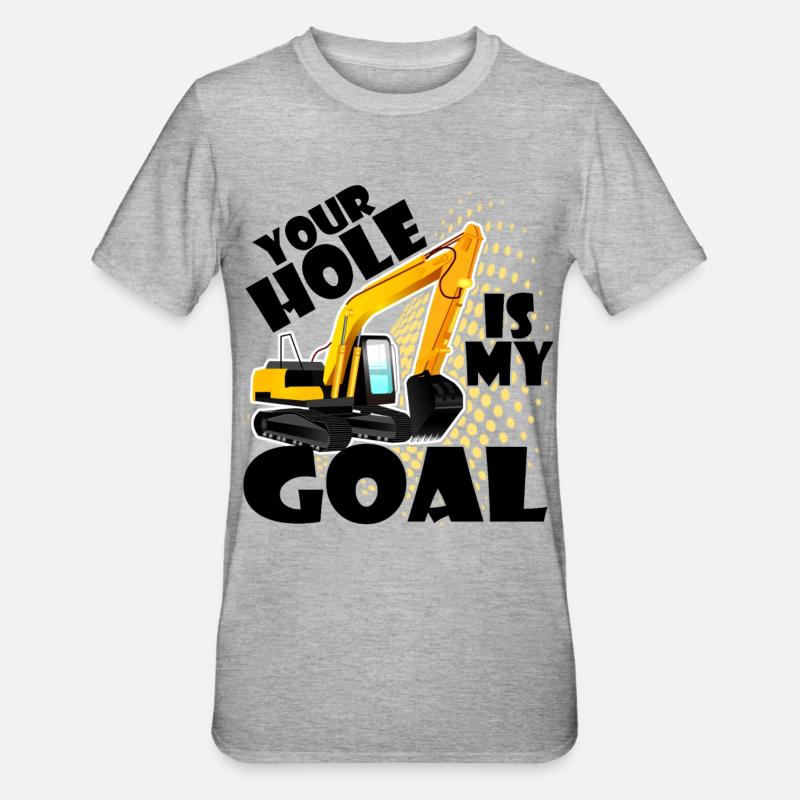Bagger baggerfahrer Loch - Unisex Polycotton T-Shirt - Grau meliert