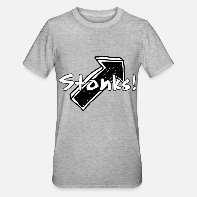 Stonks ! Graphismes de mots graffitis - T-shirt polycoton Unisexe - gris chiné