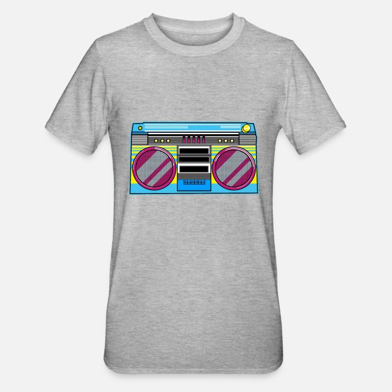 Ghettoblaster - Unisex Polycotton T-Shirt - Grau meliert