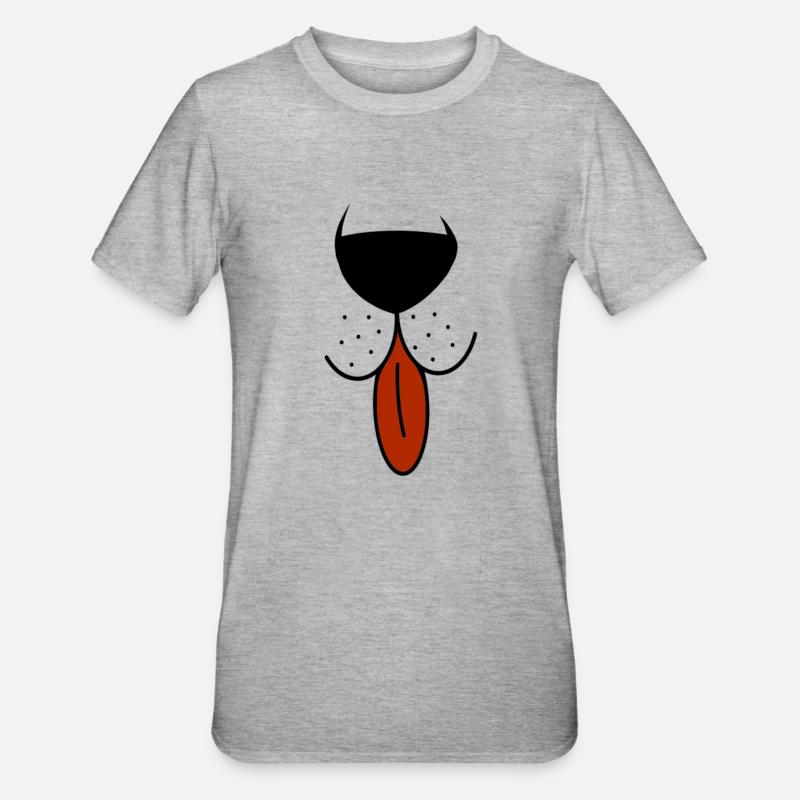 Museau d'ours avec la langue - T-shirt polycoton Unisexe - gris chiné