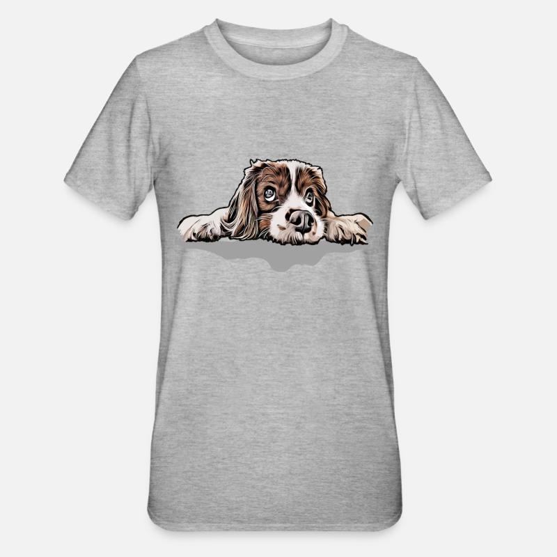 Cavalier King Charles Spaniel - Unisex Polycotton T-Shirt - heather grey