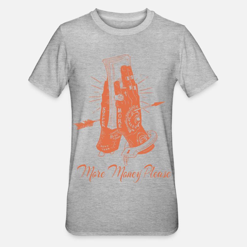 Plus d'argent s'il vous plaît - T-shirt polycoton Unisexe - gris chiné