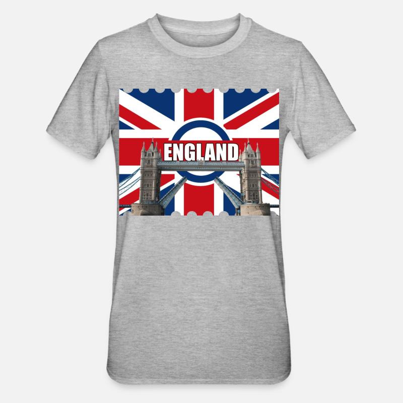 Drapeau de l’Angleterre Tower Bridge - T-shirt polycoton Unisexe - gris chiné