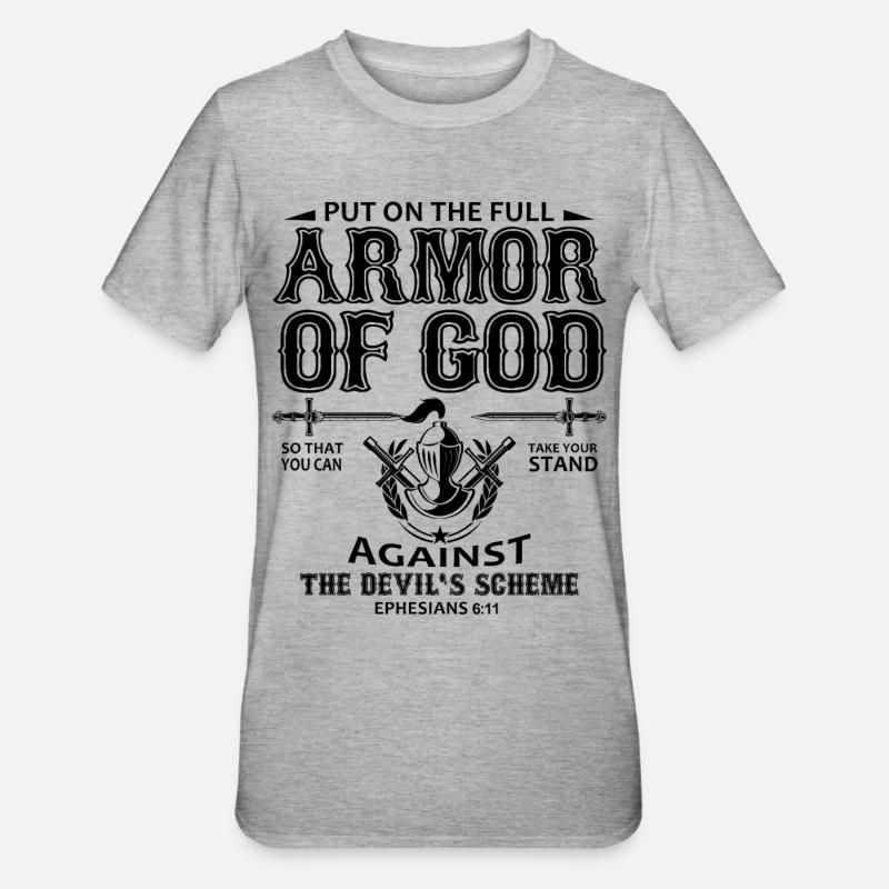 armure de dieu - T-shirt polycoton Unisexe - gris chiné