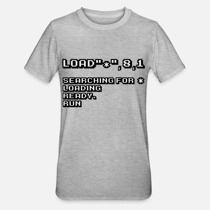 Retro Computing and 8-Bit Nostalgia - Unisex Polycotton T-Shirt - heather grey