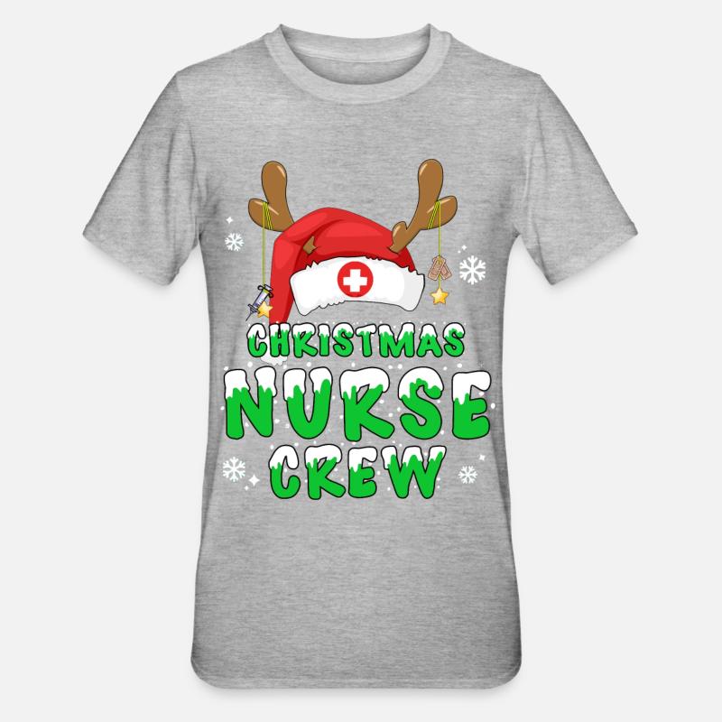 Infirmière de Noël - T-shirt polycoton Unisexe - gris chiné