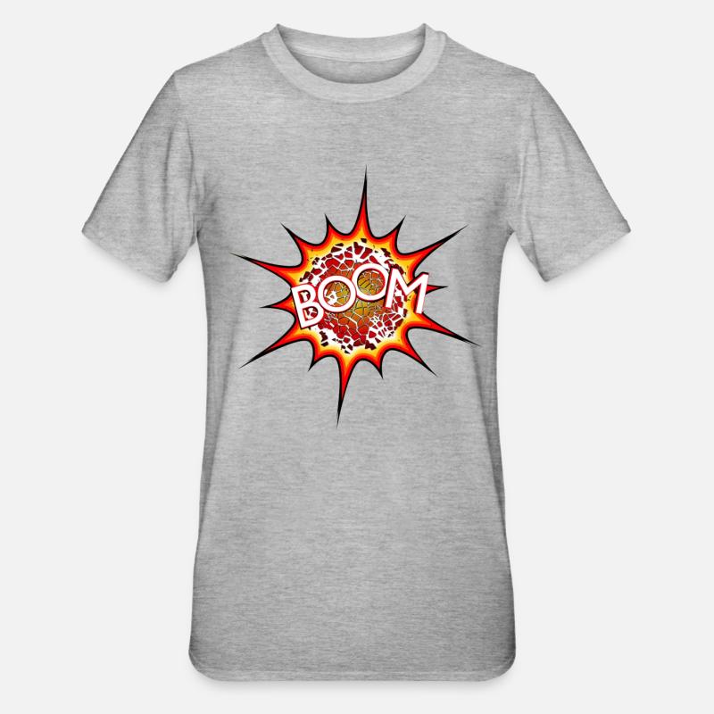 Explosion, Bombe, Explosion, Bombe # - Unisex Polycotton T-Shirt - Grau meliert