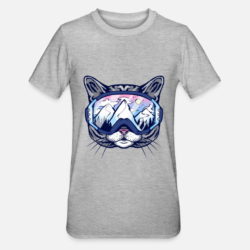 Lunettes de ski Cat - T-shirt polycoton Unisexe - gris chiné