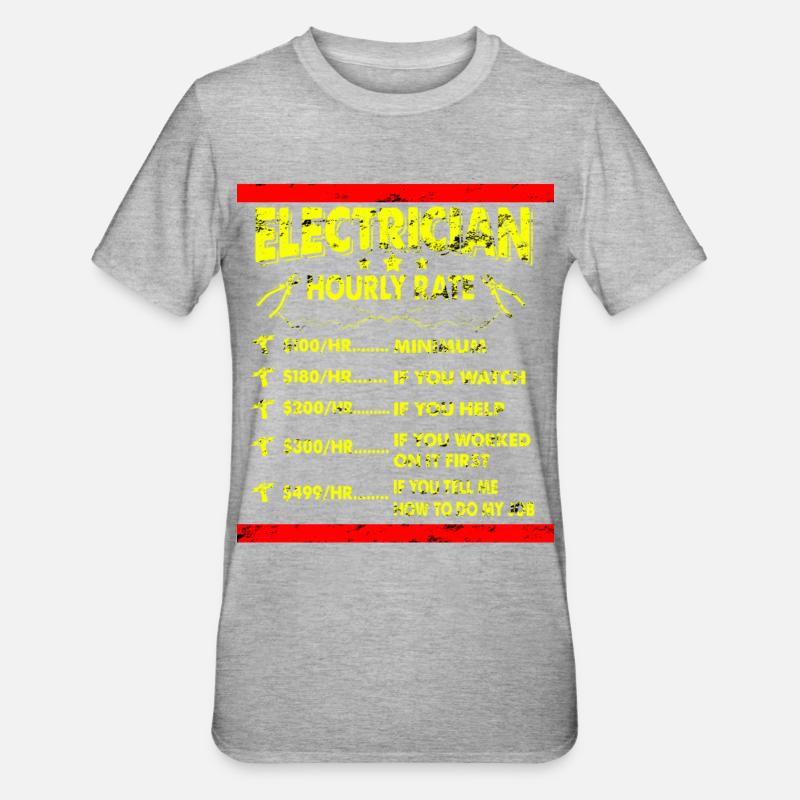 Elektriker Elektroniker Geschenkidee - Unisex Polycotton T-Shirt - Grau meliert