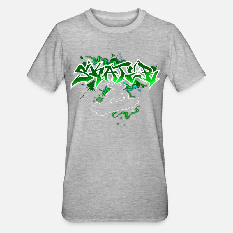 Skater Graffiti - T-shirt polycoton Unisexe - gris chiné
