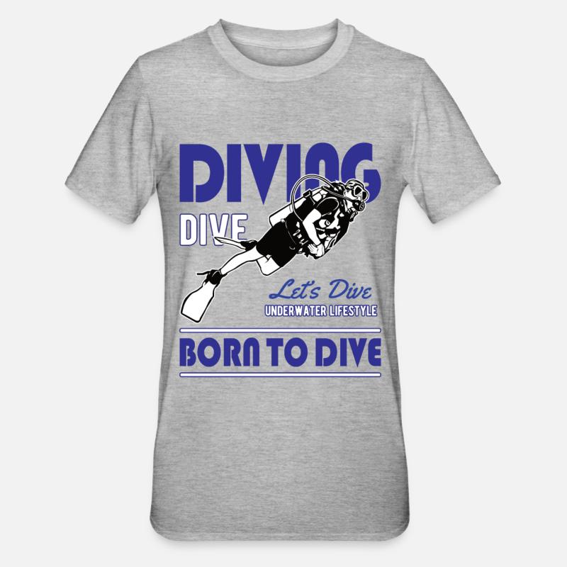 Plongée Plongée Plongeuse Plongeuse Underwater - T-shirt polycoton Unisexe - gris chiné