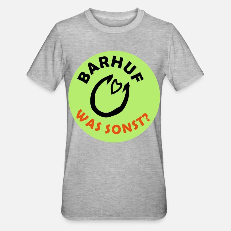 Barhuf Statement - Unisex Polycotton T-Shirt - Grau meliert