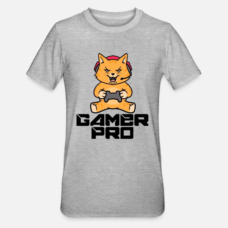Gamer Zocker Headset Controller Videogames - Unisex Polycotton T-Shirt - heather grey