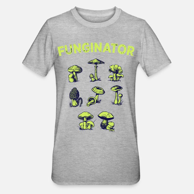 Fonginateur Champignons Champignons Champignons Cuedeur champignons - T-shirt polycoton Unisexe - gris chiné