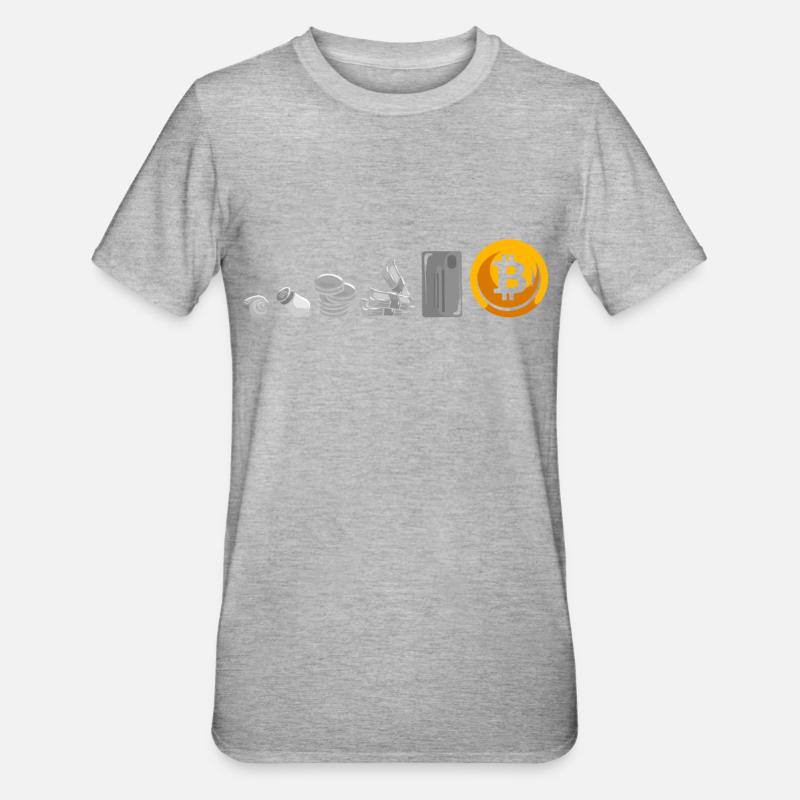 Evolution Of Money Geld Bitcoin Plan B Crypto - Unisex Polycotton T-Shirt - heather grey
