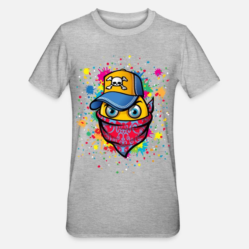 Masque et graffitis - T-shirt polycoton Unisexe - gris chiné