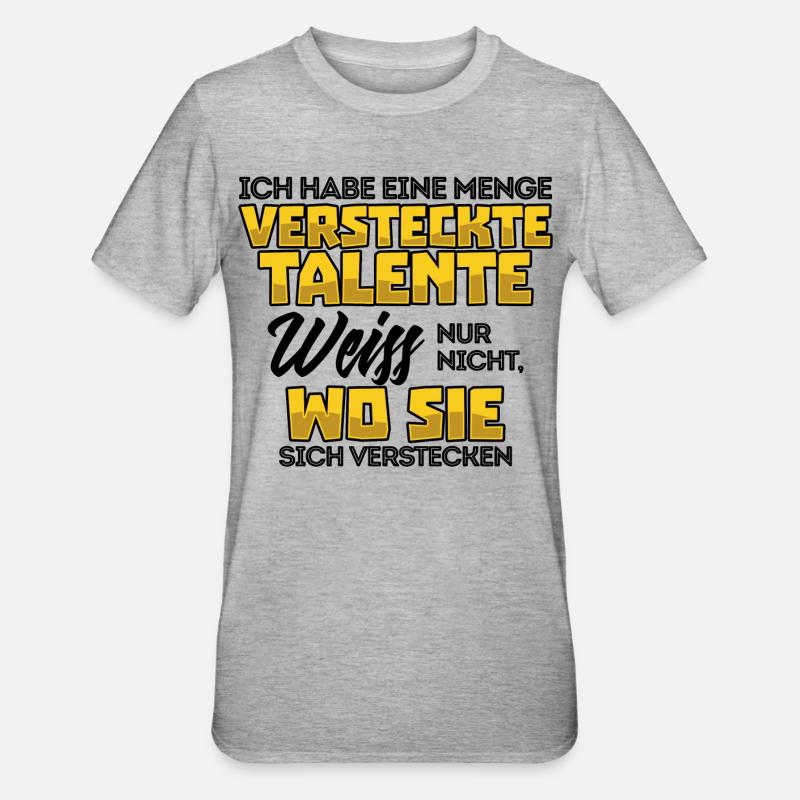 Lustig Witz Cool Statement - Unisex Polycotton T-Shirt - Grau meliert