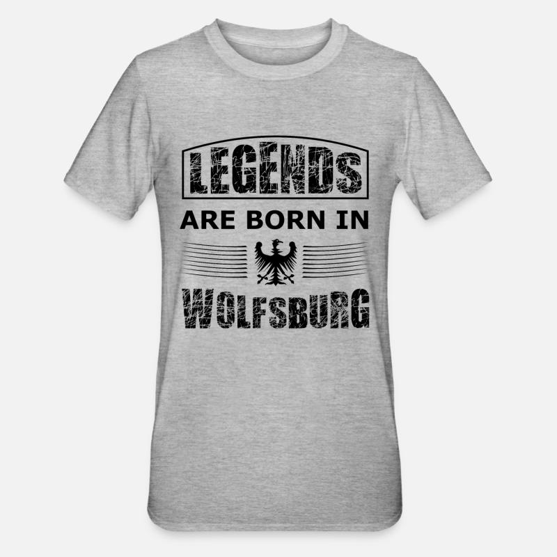 Wolfsburg Legenden - Unisex Polycotton T-Shirt - Grau meliert