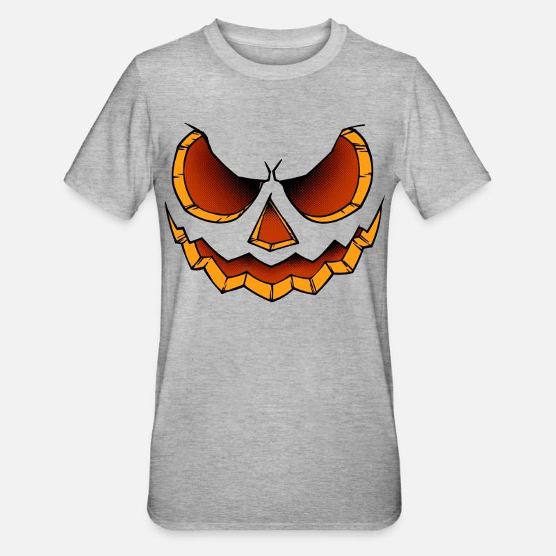 C’est effrayant, la citrouille Halloween - T-shirt polycoton Unisexe - gris chiné