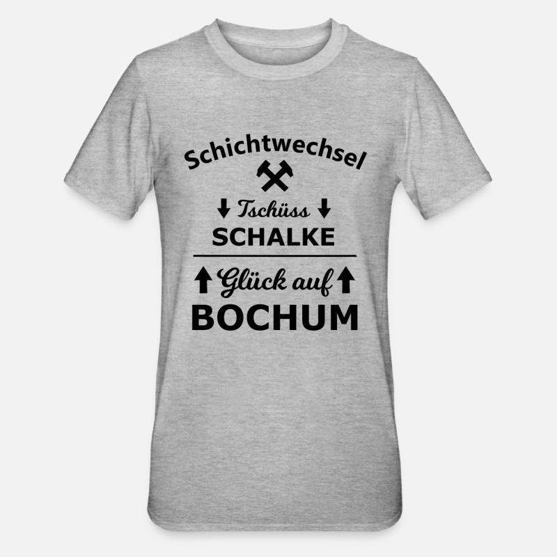 Schichtwechsel im Pott - Unisex Polycotton T-Shirt - Grau meliert