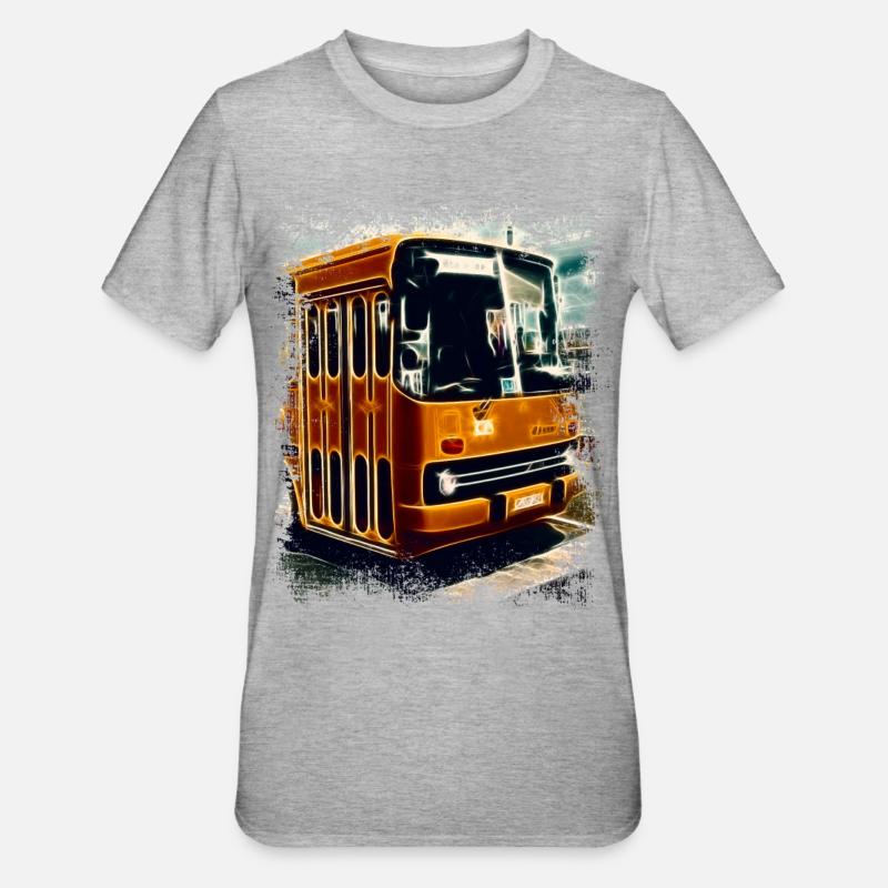Vintage Ikarus Bus - Unisex Polycotton T-Shirt - heather grey