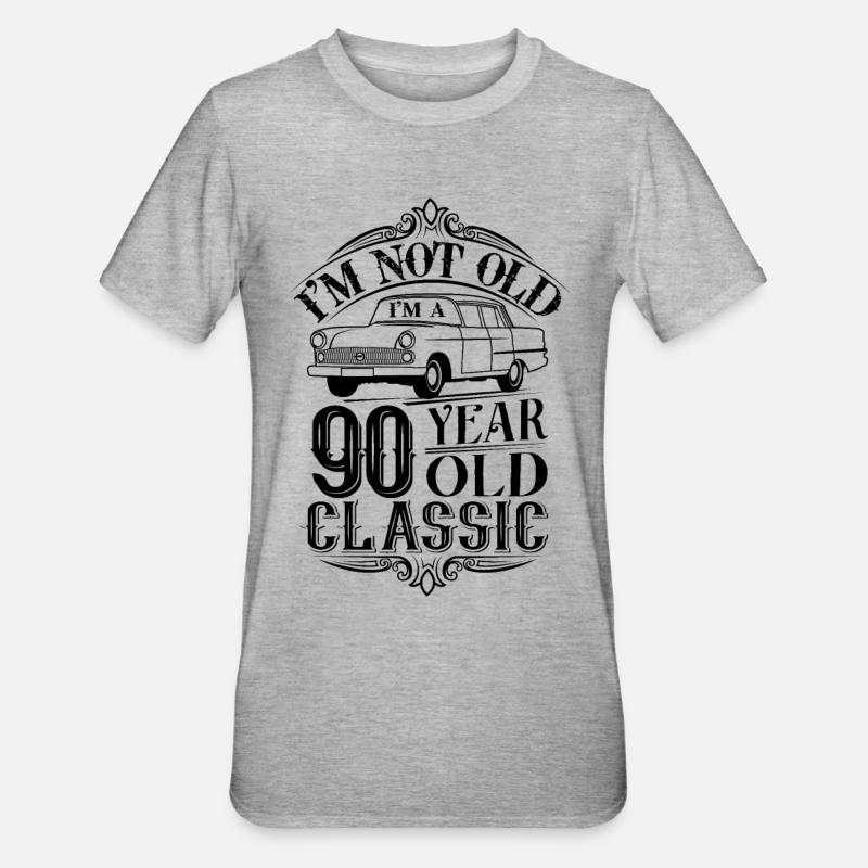 90e anniversaire classique - T-shirt polycoton Unisexe - gris chiné
