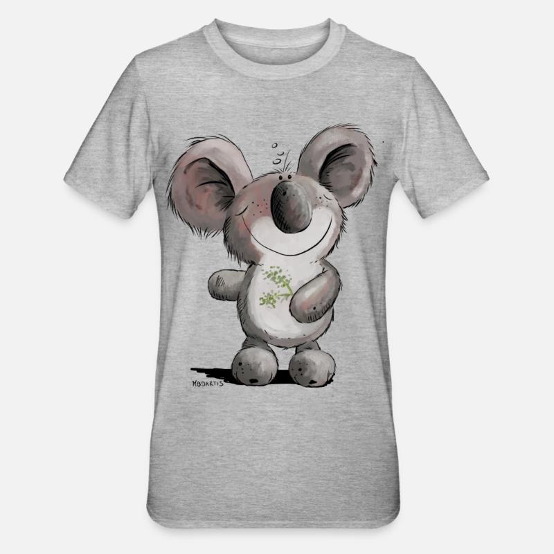 Droll Koala Bear - Unisex Polycotton T-Shirt - heather grey