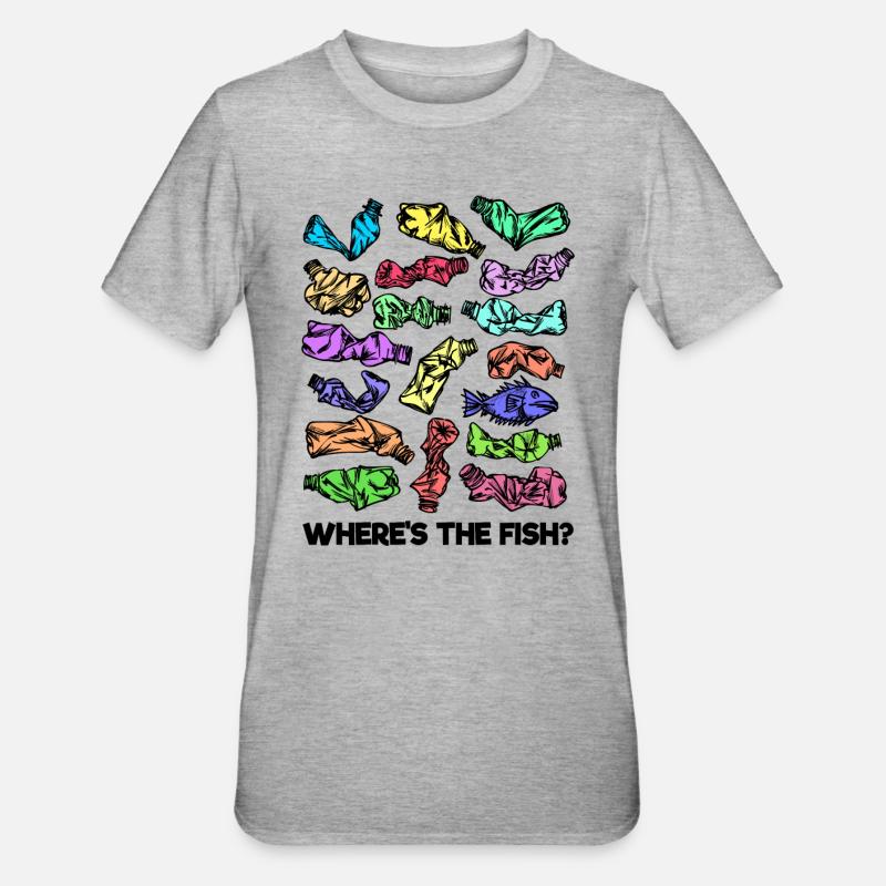 Umweltschäden Statement Umwelt Erde - Unisex Polycotton T-Shirt - Grau meliert
