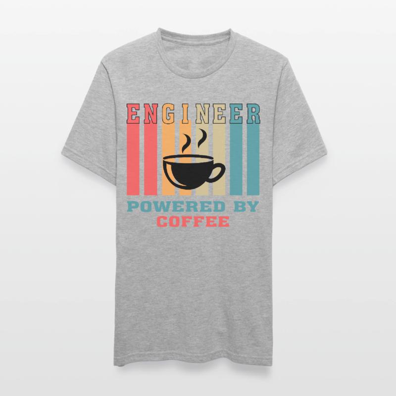 Funny Engineer Powered by Coffee Gift for Engineer Unisex Polycotton T-Shirt
