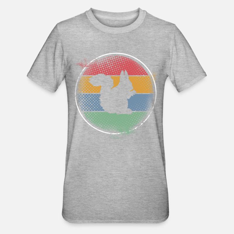 Eichhörnchen - Unisex Polycotton T-Shirt - Grau meliert