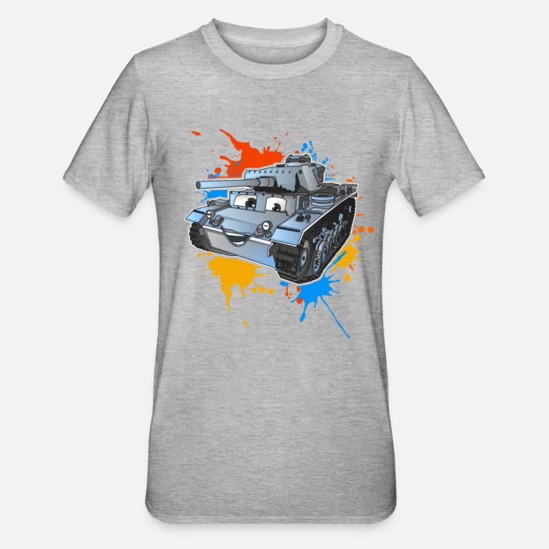 Panzer - Unisex Polycotton T-Shirt - Grau meliert