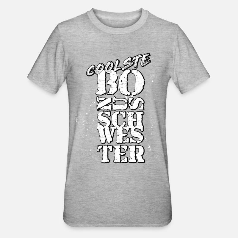 Bonus schwester - Unisex Polycotton T-Shirt - Grau meliert