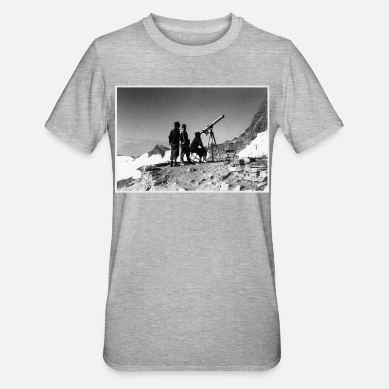 Three men and a telescope - Unisex Polycotton T-Shirt - heather grey