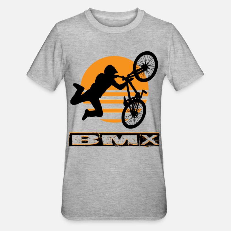 Vélo BMX - T-shirt polycoton Unisexe - gris chiné