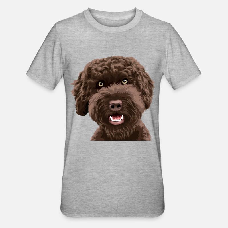 Cane Scarabocchio Labradoodle - Maglietta unisex, mix cotone e poliestere - grigio melange